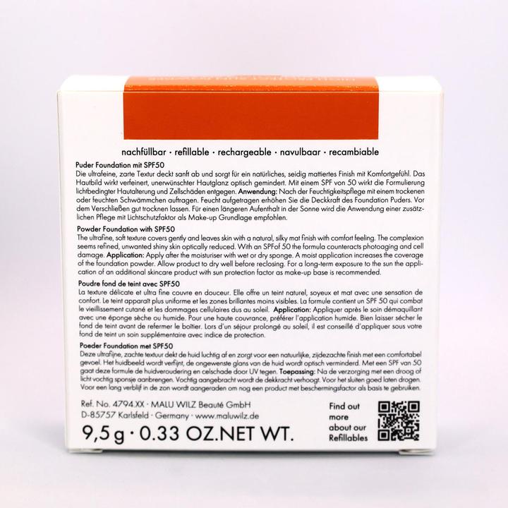 Actual product image Malu Wilz High Protect Sun Powder Foundation SPF 50 (Warm Beige)