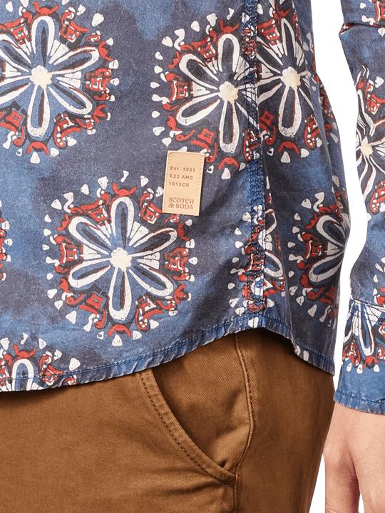 Produktbild Scotch & Soda Washed Poplin Shirt Long Sleeve Blue (L)