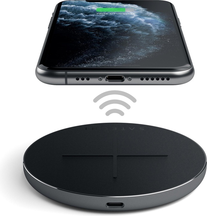 Actual product image Satechi Aluminum PD & QC Wireless Charger (10 W)