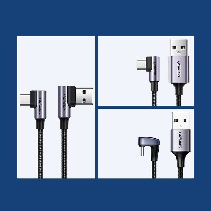 Image du produit Ugreen Câble de recharge rapide USB C à angle droit (0.50 m, USB 2.0)