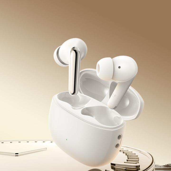Actual product image Joyroom Funpods JR-FN1 wireless in-ear TWS Bluetooth 5.4 ANC ENC headphones - white (ANC, 7 h, Wireless)