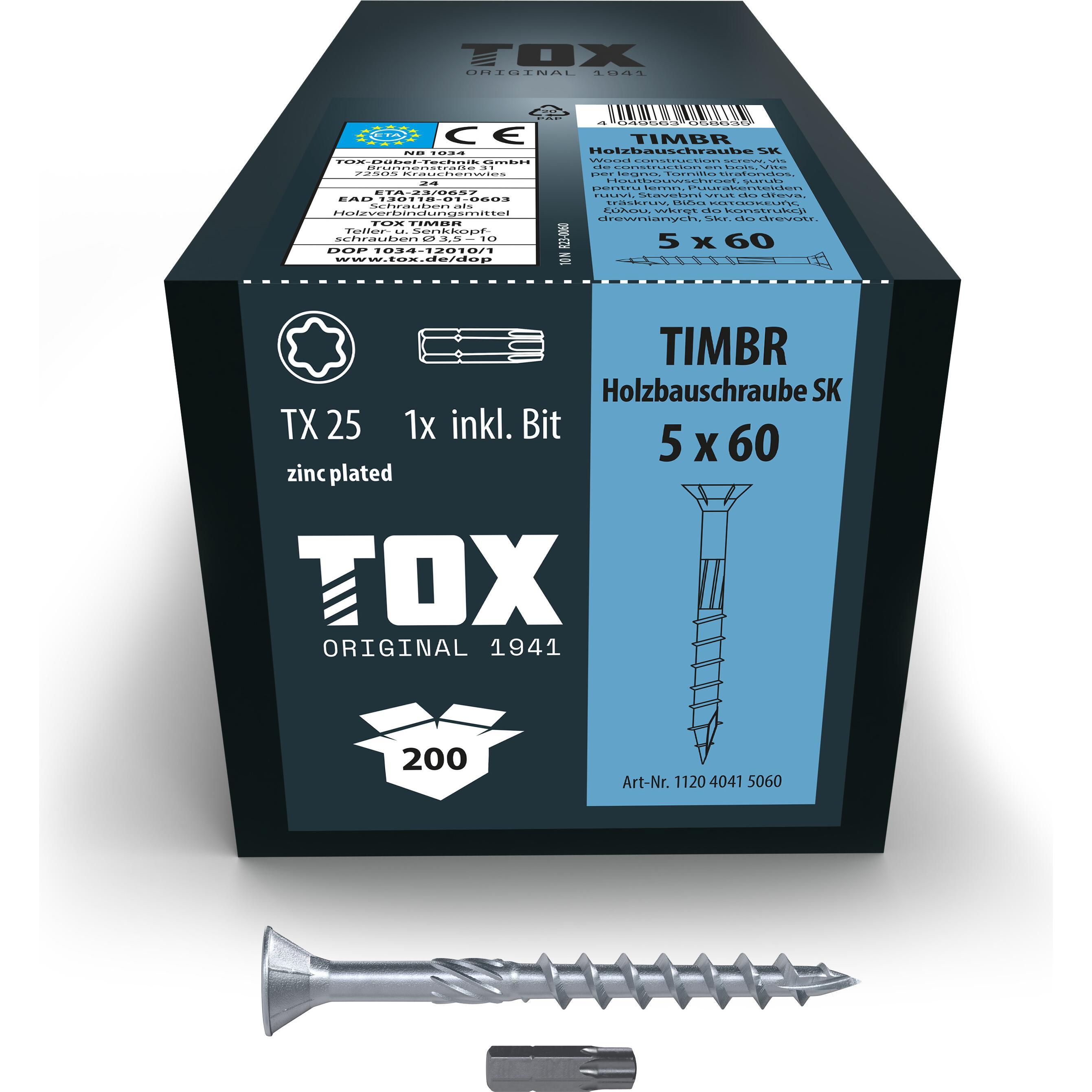 Tox, Viti, TIMBR 5,0 x 60 SK (200 pz.) (200 Viti per pezzo)
