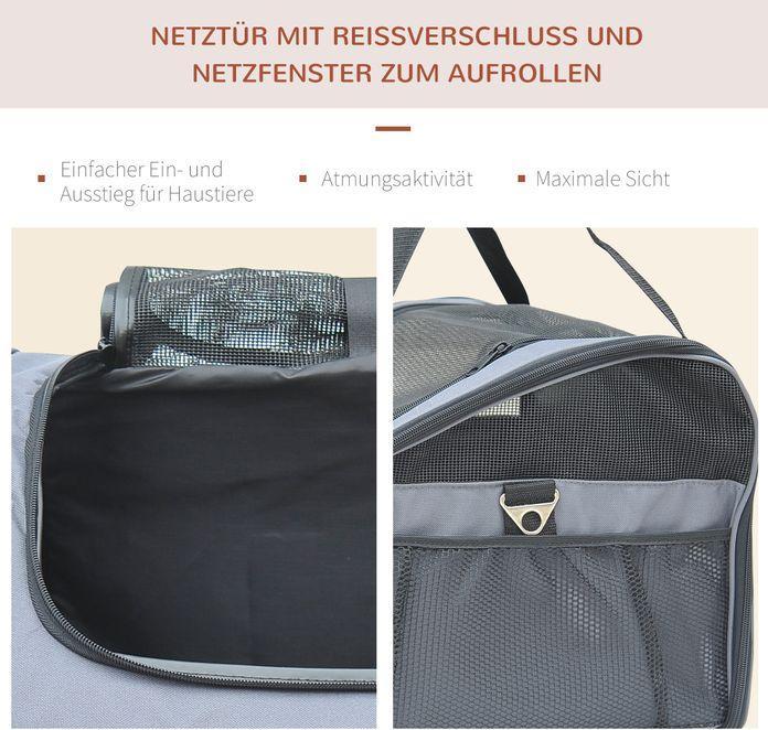 Produktbild Swisshandel24 Transportbox Tragetasche 41 x 34 x 30cm Oxford Gewebe grau (Hund, Faltbar)