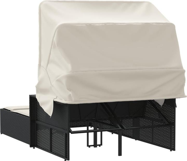 Actual product image VidaXL Double sun lounger with roof and cushions (201 cm)