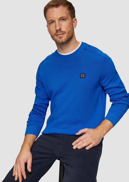 Produktbild S.Oliver Strickpullover Strickpullover mit Nahtdetails und Logo (XXL)
