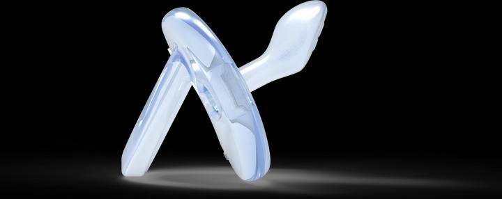 Productafbeelding Nuvita Siliconen speen Orthosoft orthodontische speen +0M blauw doorzichtig (2 x, Vanaf de geboorte)