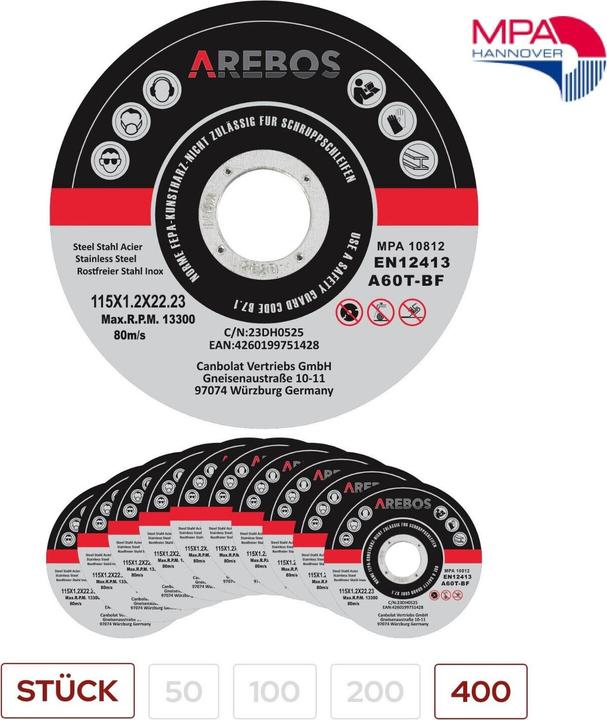 Image du produit Arebos Disque à tronçonner