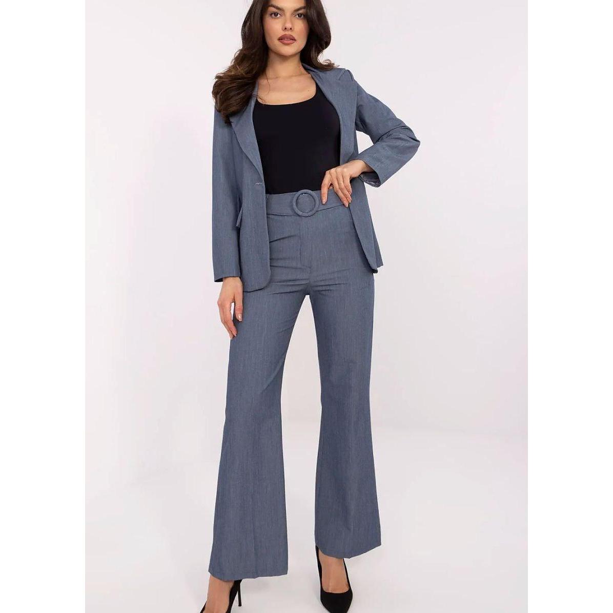 Italy Moda, Damen, Hosen, Damen Hose, Blau, (XXL)