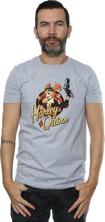 Actual product image Universal Textiles Mens Harley Quinn Badge Heather T-Shirt (XXL)