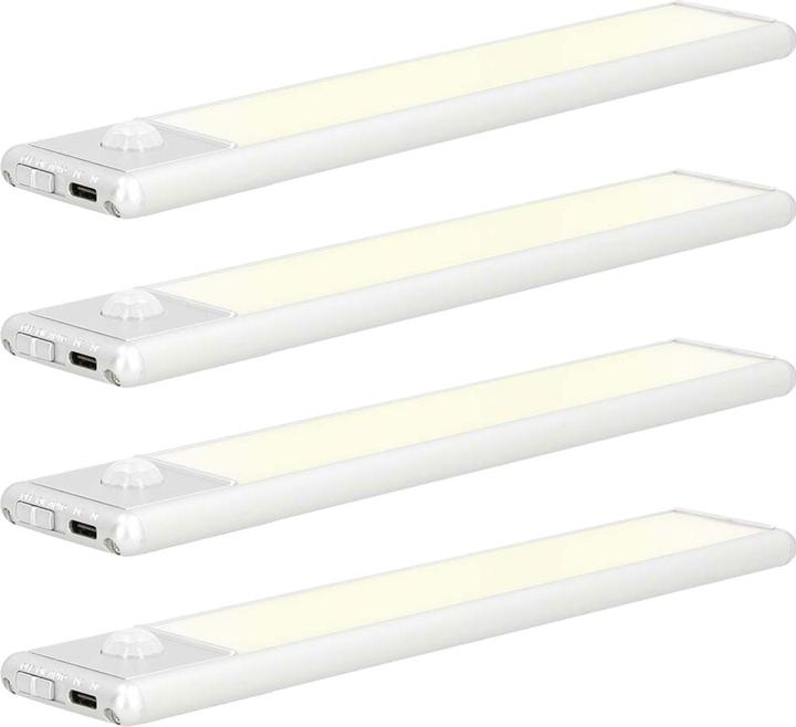 Nedis Set of 4 rechargeable LED light strip with motion sensor (Warm white, 1.40 cm, Indoor)