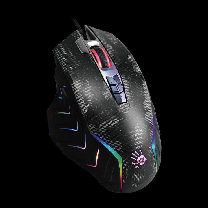 Produktbild A4Tech Bloody Mouse J95S Activated - backlit gaming mouse - 8000 DPI - USB - Black (Kabelgebunden)