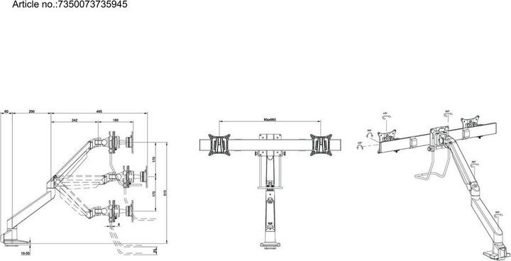 Image du produit Multibrackets M Vesa (Tables, 28", 8.25 kg)