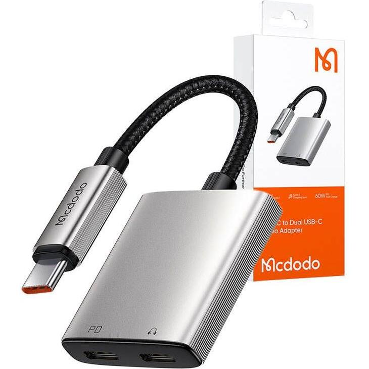 Thumbnail - Mcdodo 2in1 Audio Adapter CA-5570 2in1 USB-C to 2x USB-C, Audio Adapter