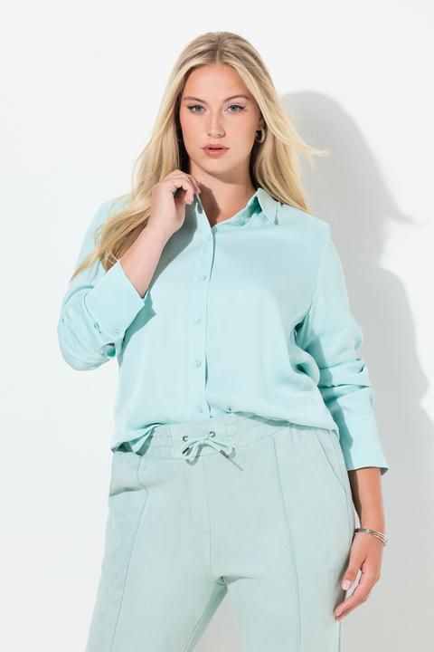 Immagine prodotto Ulla Popken Camicia in raso con collo da camicia e maniche lunghe (60)