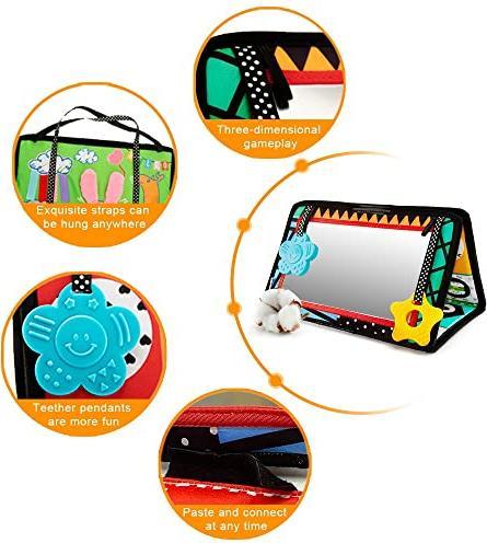 Activity Board Faltbare Baby Prone Spielzeug schwarz weiss Kontrast Muster ABC Alphabet für neugeborenes Baby