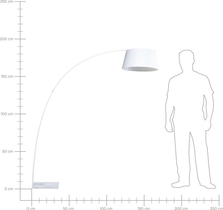 Image du produit Beliani Lampadaire blanc 188 cm rond pied en marbre BENUE (E27)