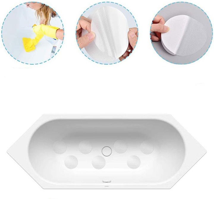 Actual product image Werkstein Selbstklebendes Anti-Rutsch Pad Sticker für Dusche / Badewanne - Transparent 21-tlg. Set (100 mm)