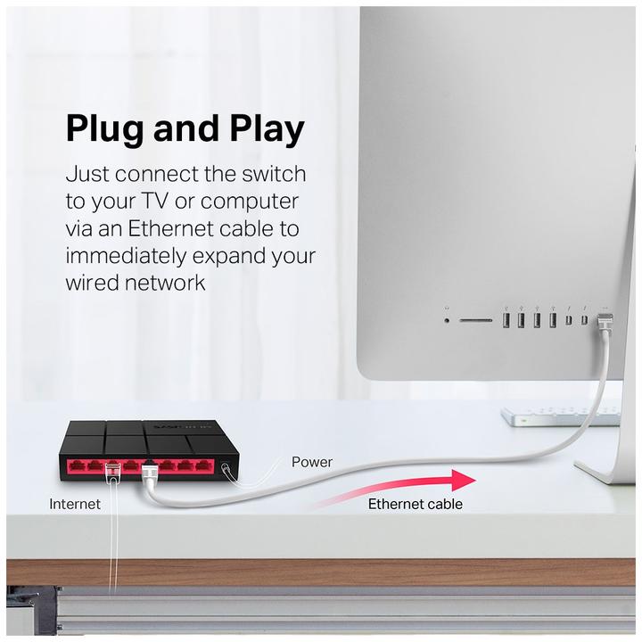 Immagine prodotto Mercusys Interruttore di rete MS108G Gigabit Ethernet non gestito (10/100/1000) (8 porte)