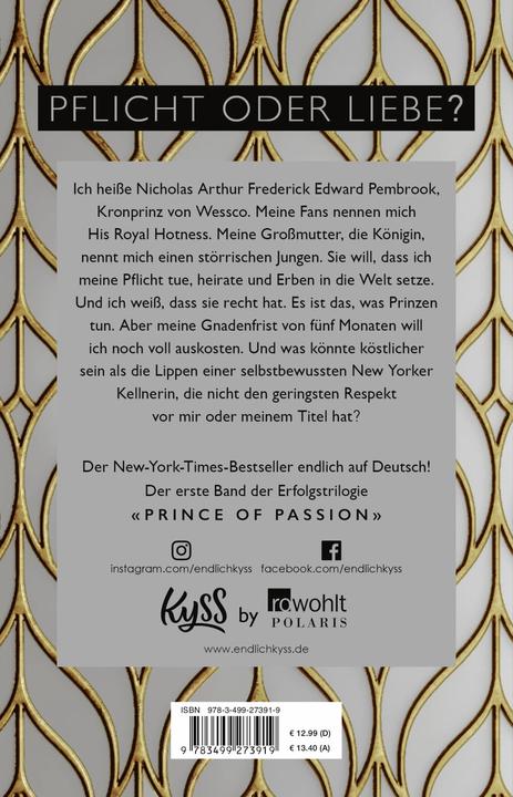 Produktbild Prince of Passion  Nicholas (Deutsch, Emma Chase, Sabine Längsfeld, 2019)