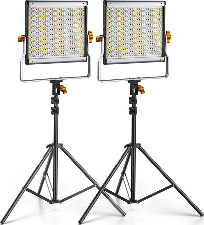 Neewer 2x Bi-Color 480 LED Light-Gold+Light Stand (Lumière vidéo)