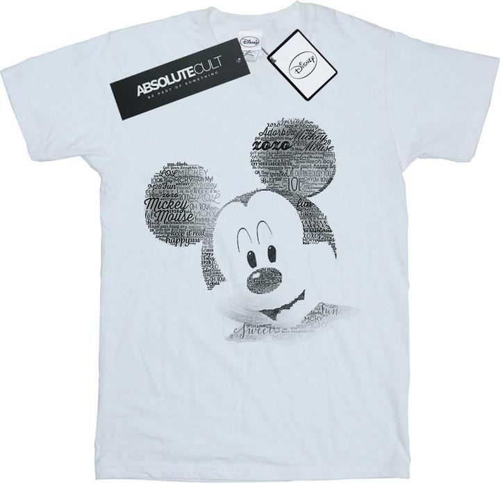Immagine prodotto Disney Mickey Mouse Text Face Maglietta Uomo (L)