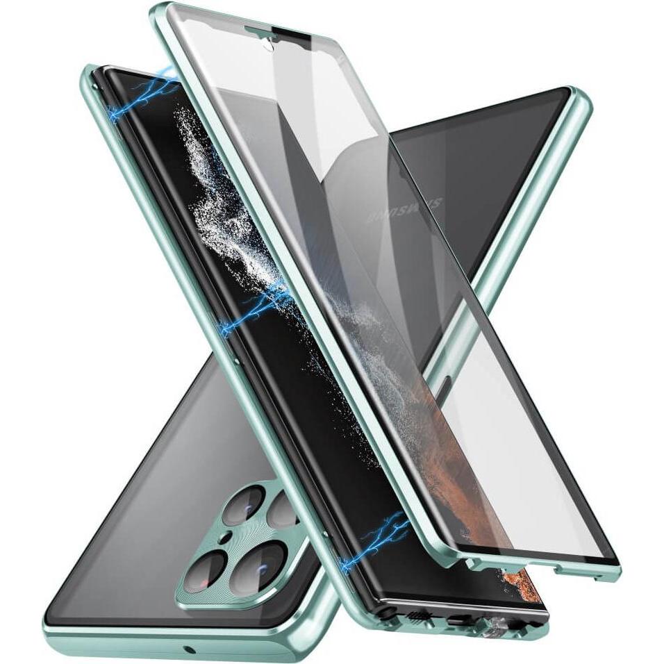 Thumbnail - Cover-Discount Magnetische Schutzhülle mit Panzerglas grün (Samsung Galaxy S24 Ultra), Smartphone Hülle, Grün