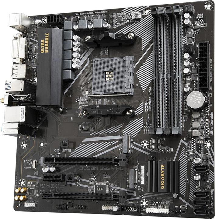 Image du produit Gigabyte B550M DS3H AC (AM4, AMD B550, mATX)