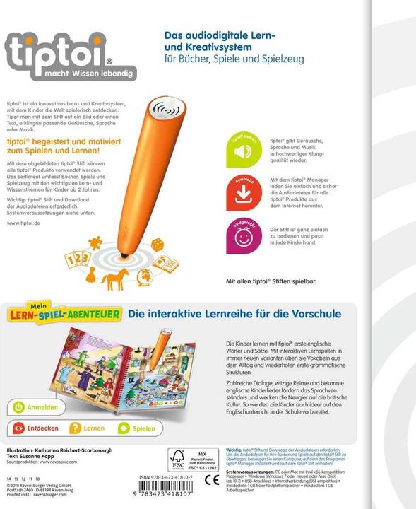 Produktbild tiptoi Erstes Englisch (Englisch, 4 - 6 Jahre)