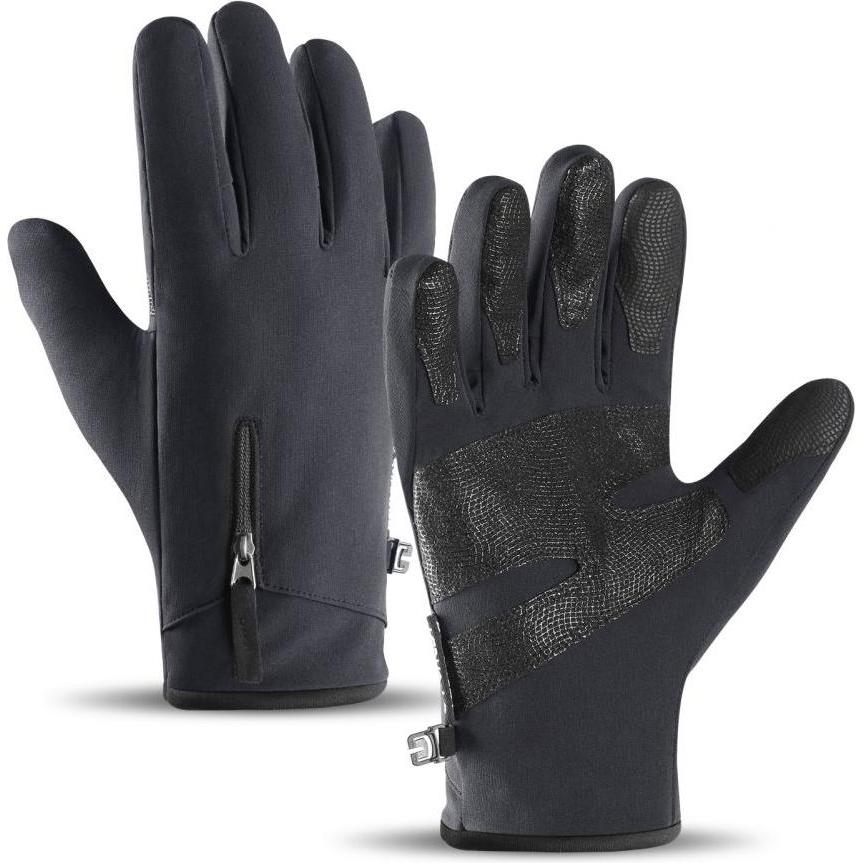 Thumbnail - Hurtel, Herren, Handschuhe, Rutschfeste Winter-Handy-Sporthandschuhe (Grösse S) – schwarz, Schwarz, (S)