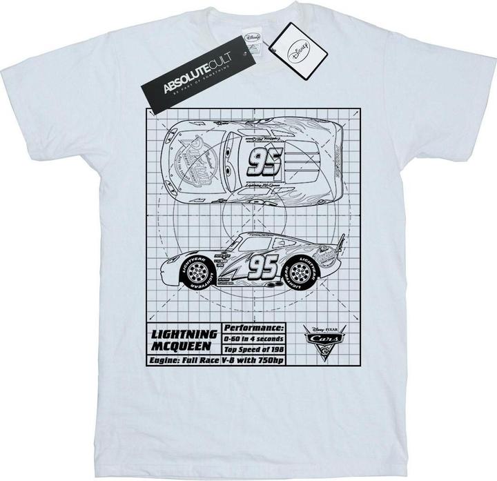 Immagine prodotto Disney Cars Lightning McQueen Blueprint Maglietta Ragazzi (140, 146)