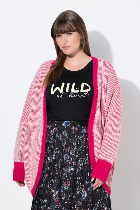 Produktbild Ulla Popken Strickjacke, Egg-Shape, offene Form, Langarm, recycelt (60)