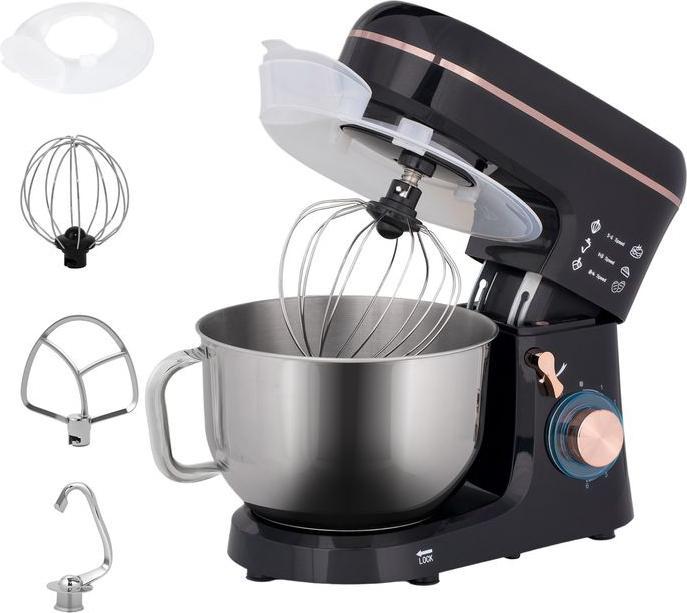 Produktbild Swisshandel24 Standmixer, Küchenmaschine, Rührgerät, 6 Stufen, 5,5L Edelstahlschüssel, Schwarz (1400 W)