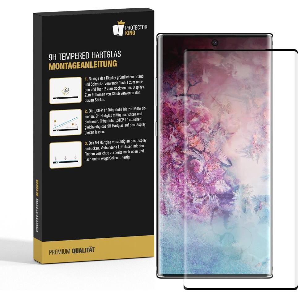 Thumbnail - Protectorking 3x echtes Tempered 9H Panzerhartglas 3D KLAR (3 Stück, Samsung Galaxy Note 10), Smartphone Schutzfolie