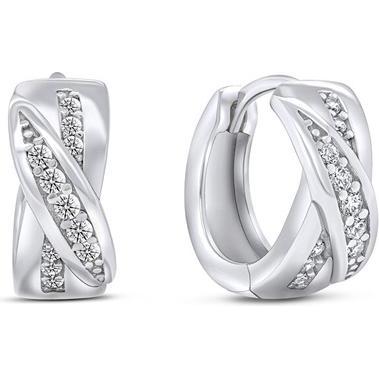 Brilio, Ohrringe, Silver - Timeless silver earrings with zircons EA257W