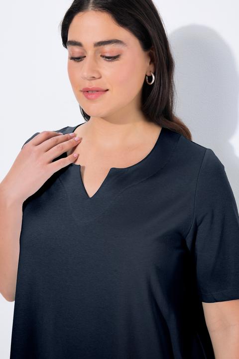 Actual product image Ulla Popken Essential Notch Neck Stretch Tee (60)