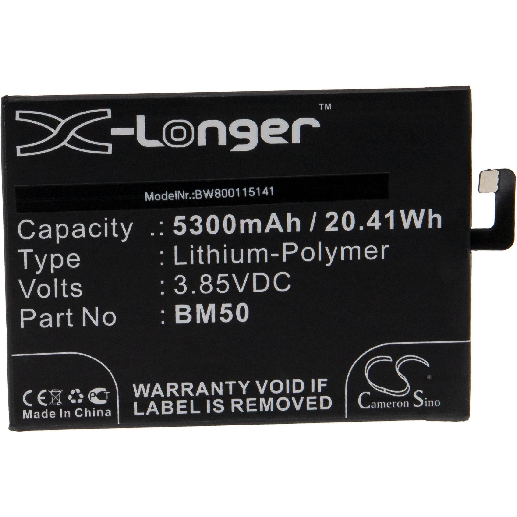 AccuCell Li-Polymer-Akku - 5300mAh (3.85V) für Handy, Smartphone, Telefon wie Xiaomi BM50, Smartphone Akku