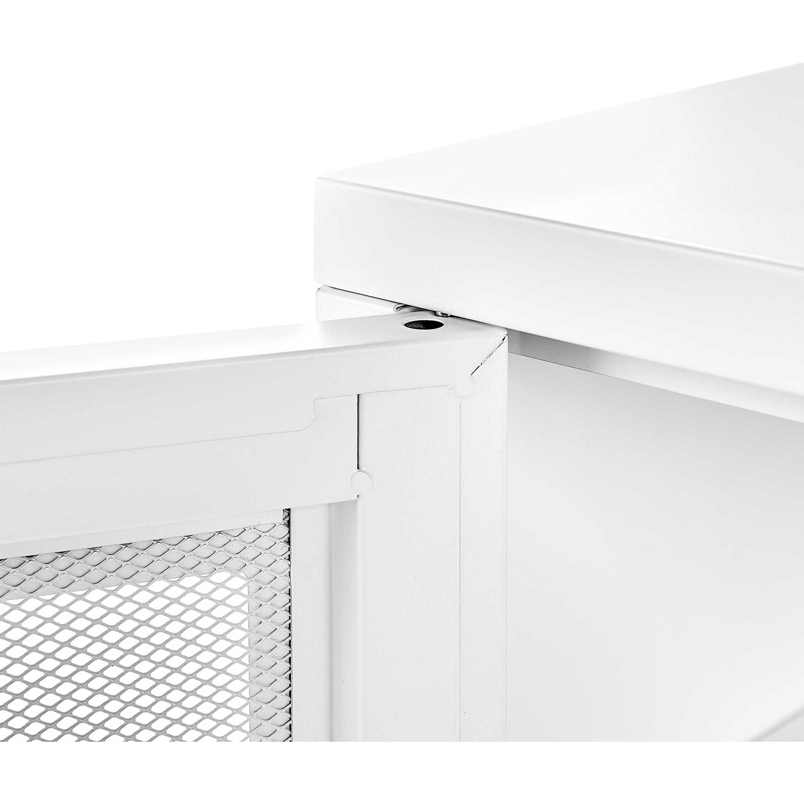Beliani, Aktenschrank, Sideboard Metall weiss 2 Türen MORLEY (118 x 60 x 40 cm)