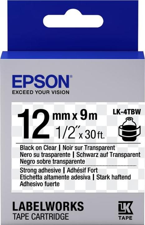Epson Labelcassette Lk-4tbw (1.20 cm, Zwart)