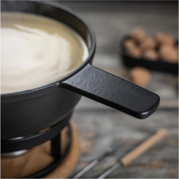 Produktbild Kuhn Rikon Käsefondue Set Induktion Gusseisen schwarz matt Alpstein · Ø 24 cm (Käsefondue)