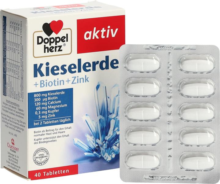 Image du produit Doppelherz Silice + Biotine + Zinc en comprimés, 40 comprimés (40 pièce(s), Cachets)