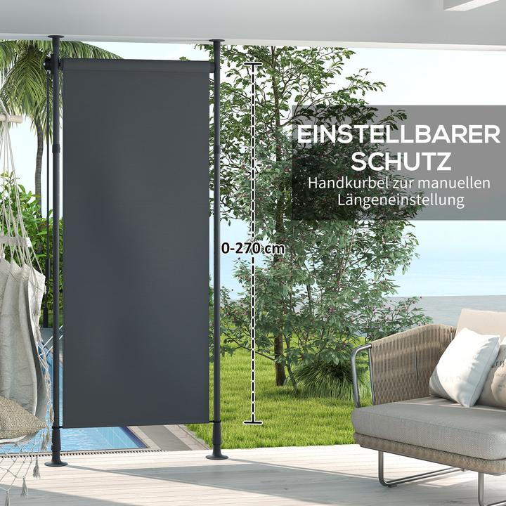 Produktbild Outsunny Senkrechtmarkise Aluminium, Polyester Dunkelgrau (1.20 m)
