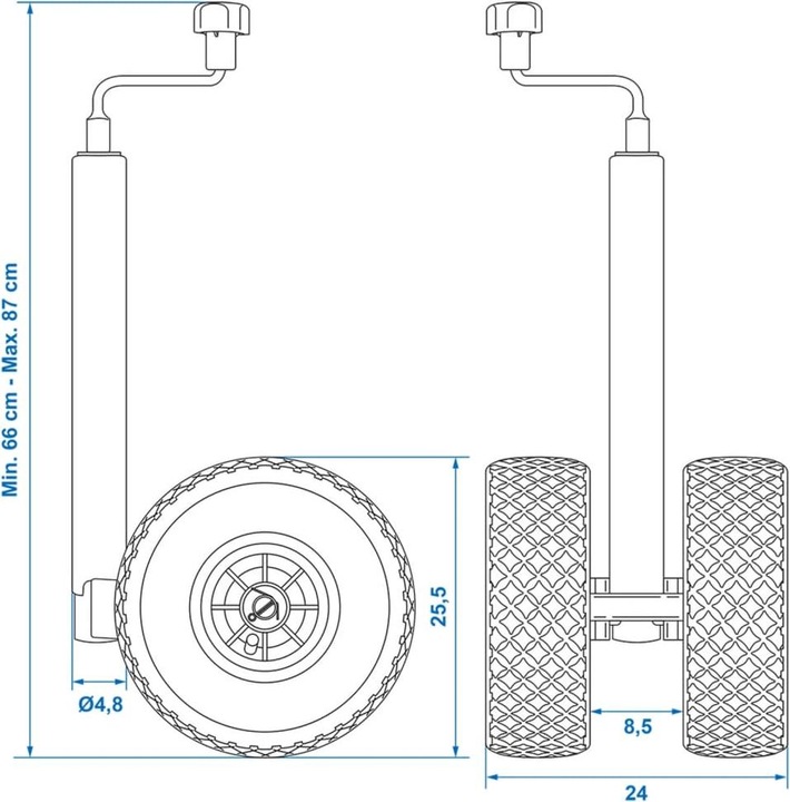 Image du produit ProPlus Roue de support double 2x jante en plastique avec bandage pneumatique
