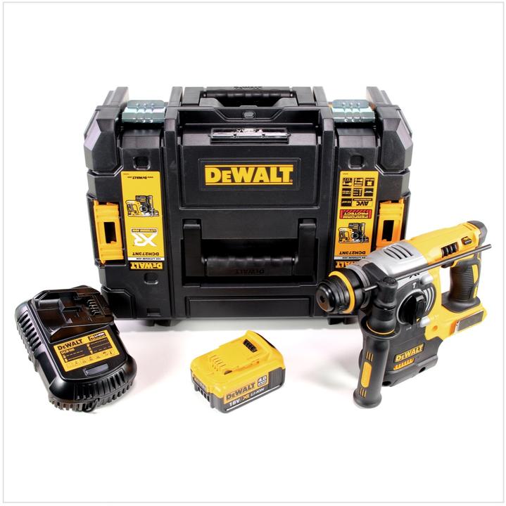 Produktbild DeWalt DCH 273 M1 Akku Kombihammer 18V 2,1J SDS-Plus Brushless + 1x Akku 4,0Ah + Ladegerät + TSTAK (Akkubetrieb)