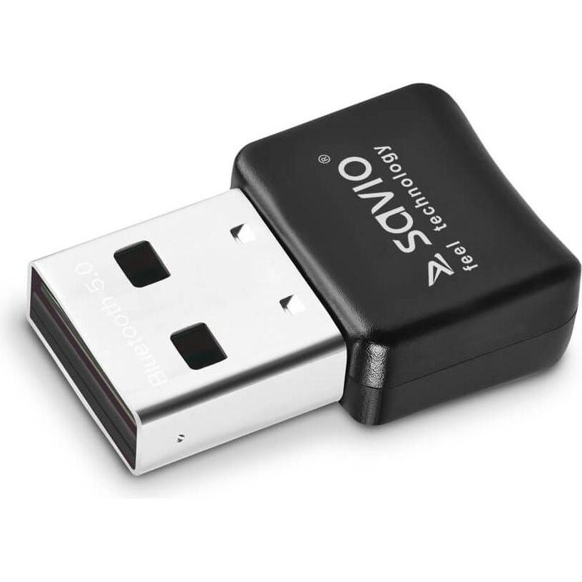 Savio BT-050 Schnittstellenkarte/Adapter Bluetooth (Sender & Empfänger), Bluetooth Audio Adapter, Schwarz