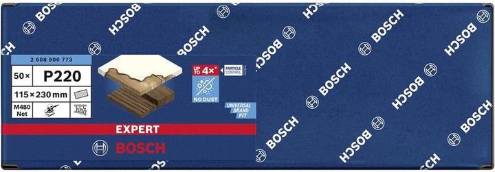 Immagine prodotto Bosch Professional Zubehör Expert M480 Rete di levigatura per levigatrice orbitale, 115x 230 mm, G 220, 50 pz. (220)