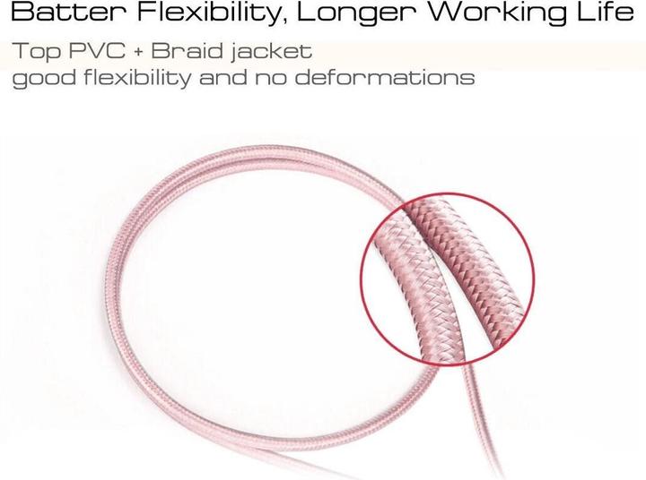 Actual product image Calitron Lightning charging cable rose gold 3m round (3 m, USB 3.2 Gen 1)
