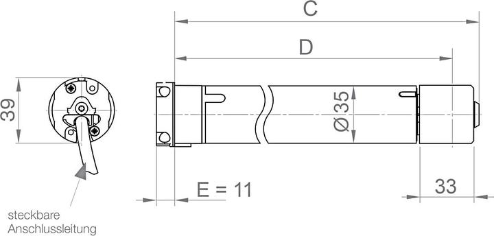 Produktbild Elero Rohrmotor VariEco S12 12Nm inkl. Adapter und Mitnehmer SW 40 inkl. 2 mtr.