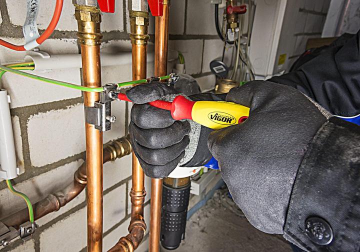 Image du produit Vigor Jeu de tournevis VDE ∙ V2027 ∙ profil à fente, profil cruciforme PH ∙ 0,5 x 3 - 1,2 x 6... (Recouvrement cruciforme Phillipps (PH), Vis fendues)