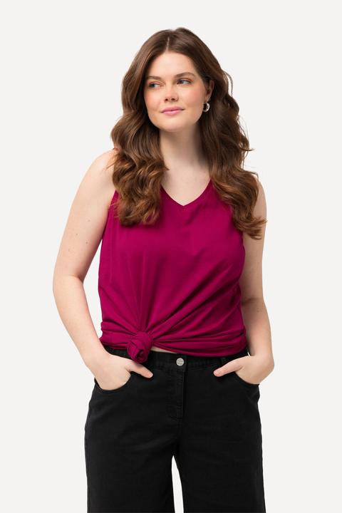 Immagine prodotto Ulla Popken Top dal taglio svasato e smanicato con scollo a V (60)