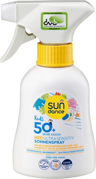 Produktbild dm Sundance Sonnenspray Kids MED ultra sensitiv (Sonnenspray, SPF 50+, 200 ml)